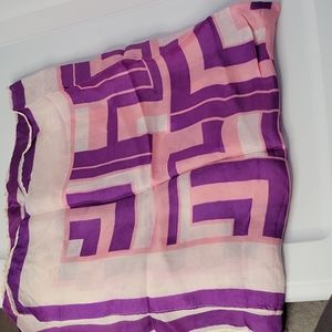 Vintage Purple, Pink and Cream Geometric Scarf